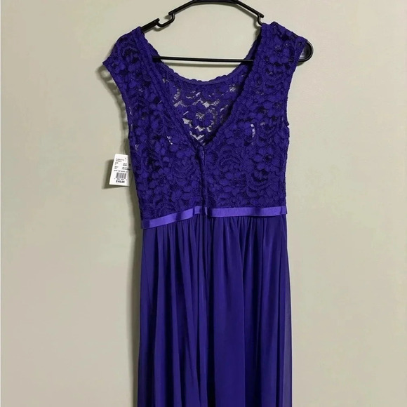 David’s Bridal Cap Sleeve Dress Size 6 Purple New Prom Formal Homecoming NWT - Picture 2 of 9
